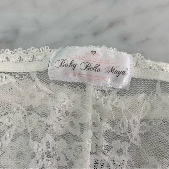 Baby Bella Maya Lace Footless Tights / Leggings White 18 months - Picture 5 of 11